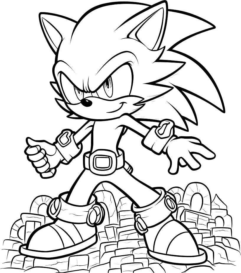 desenho para colorir sonic the hedgehog