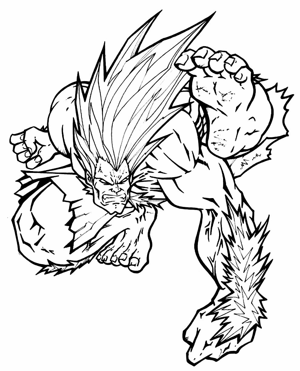 desenhos do blanka street fighter para imprimir e colorir