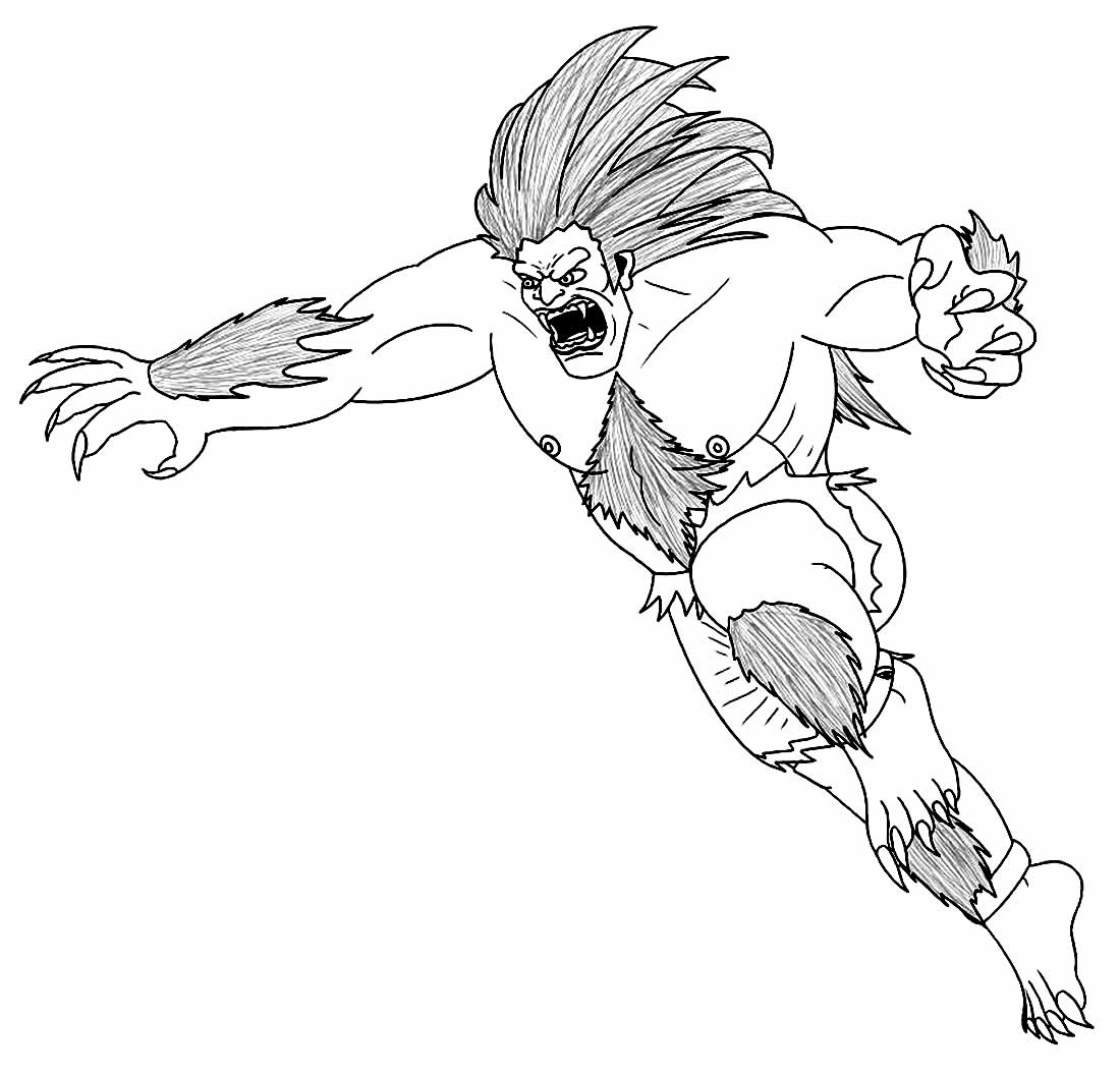 desenhos do blanka para imprimir e colorir gratis