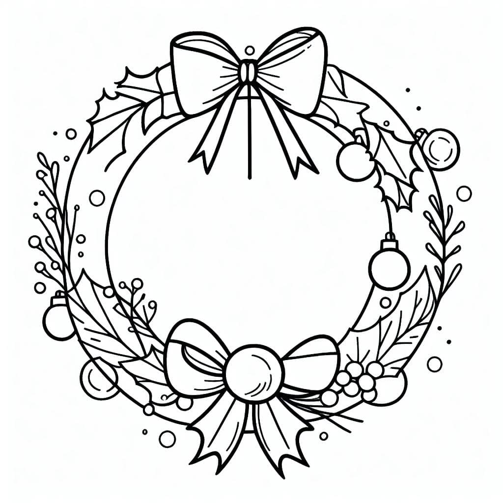 desenho de guirlanda de natal perfeita para colorir