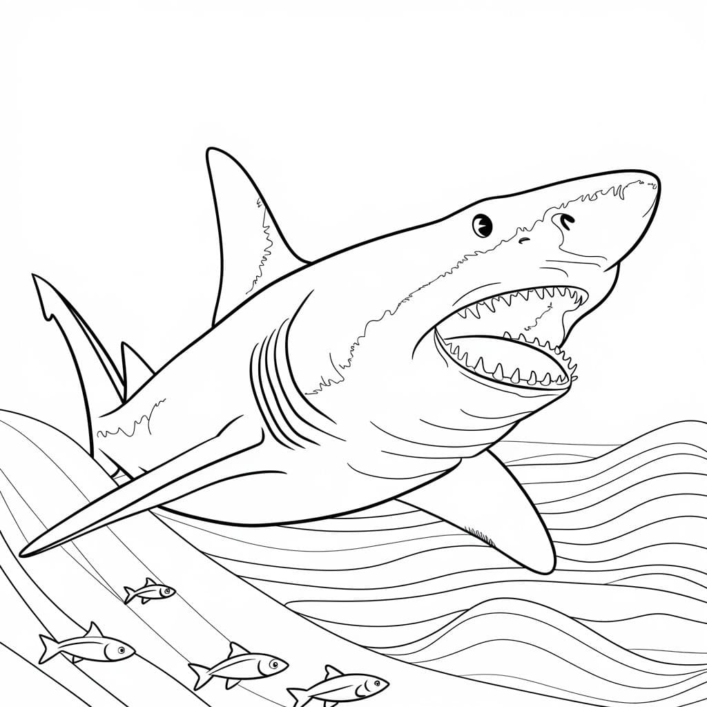 desenho de megalodon gigante para colorir