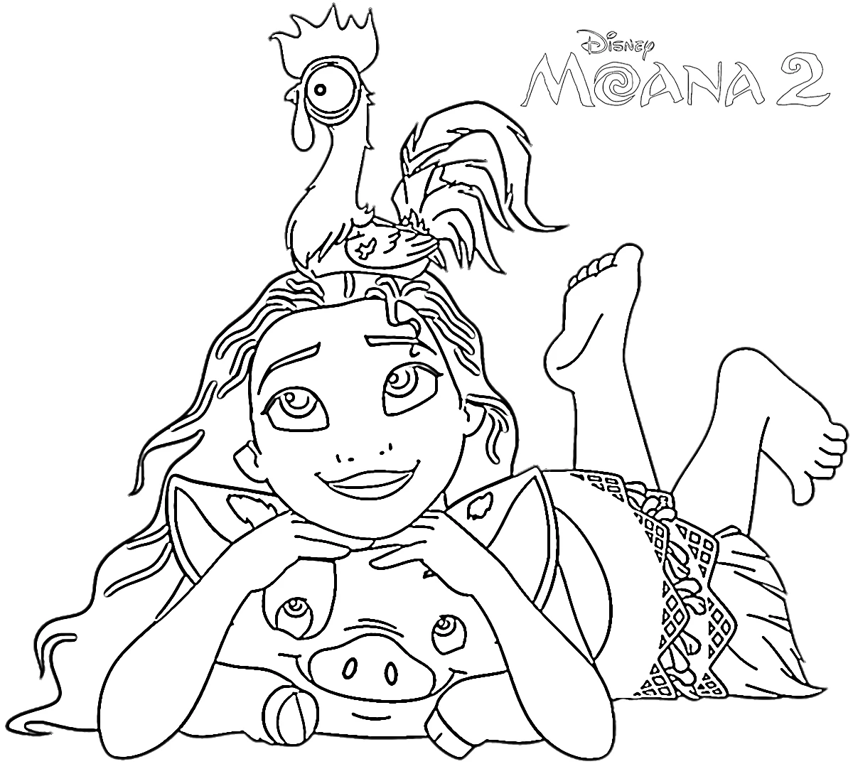 desenho para colorir moana 2