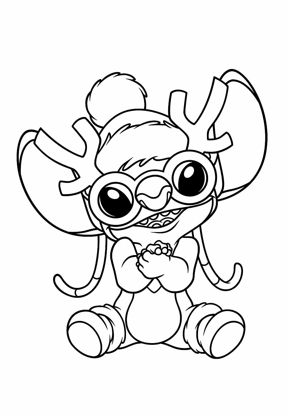 imagem de natal do stitch para colorir