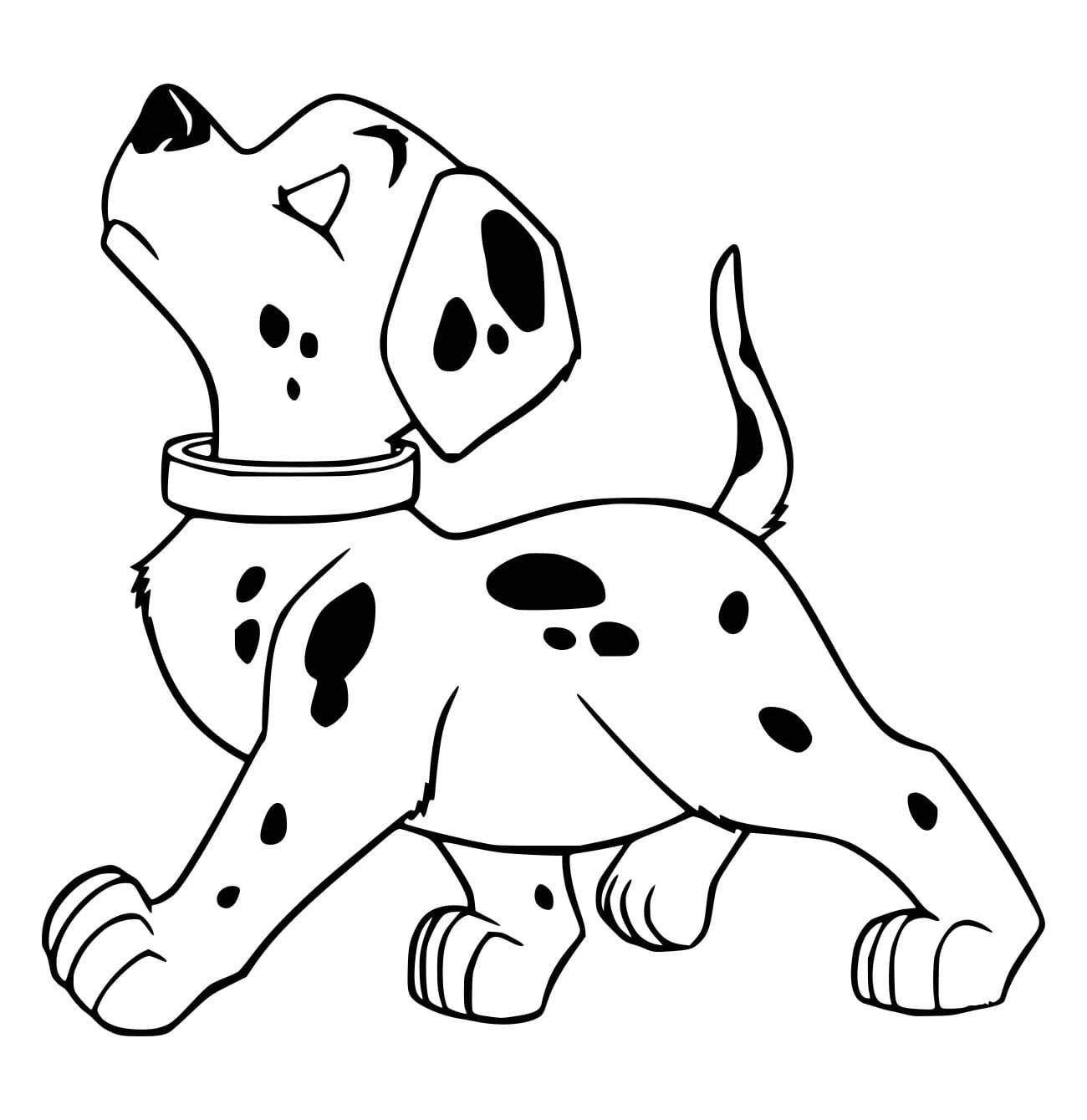 Desenho De dálmata Caminhando Orgulhosamente Para Colorir