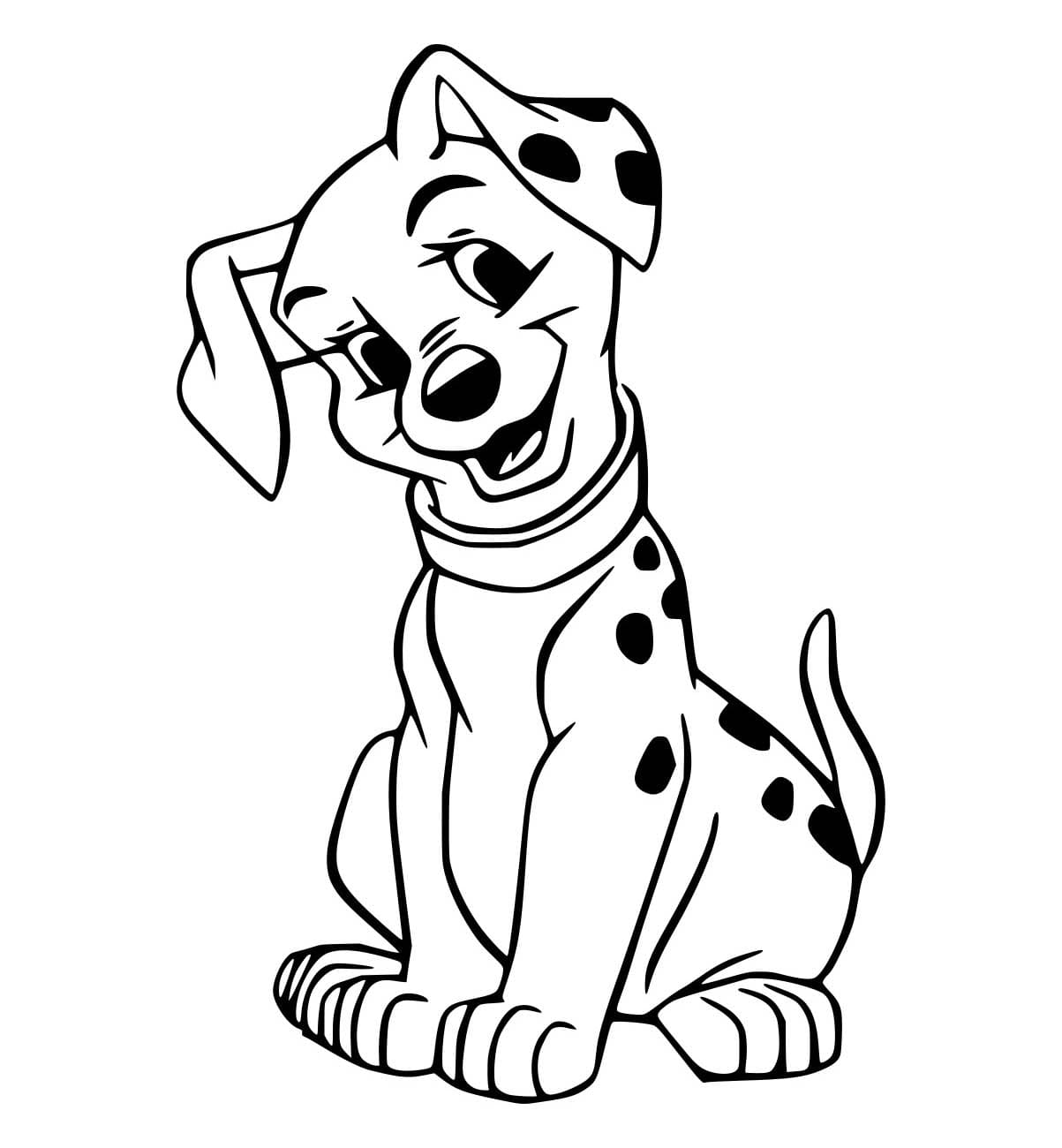 Desenho De Dalmatazinho Fofo Para Colorir