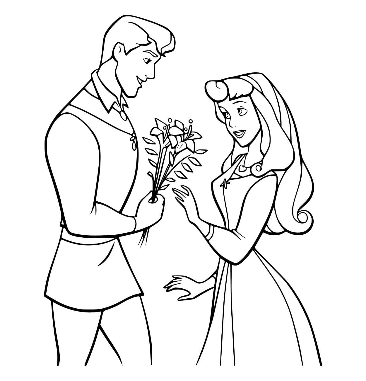 Desenho De Phillip Traz Flores Para Aurora Para Colorir