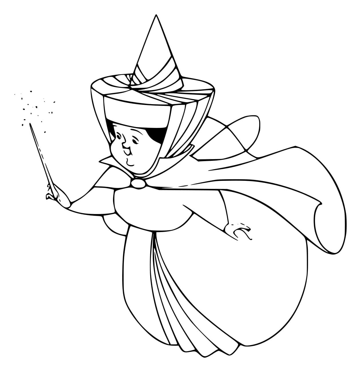 Desenho De Fada anciã Merryweather Para Colorir
