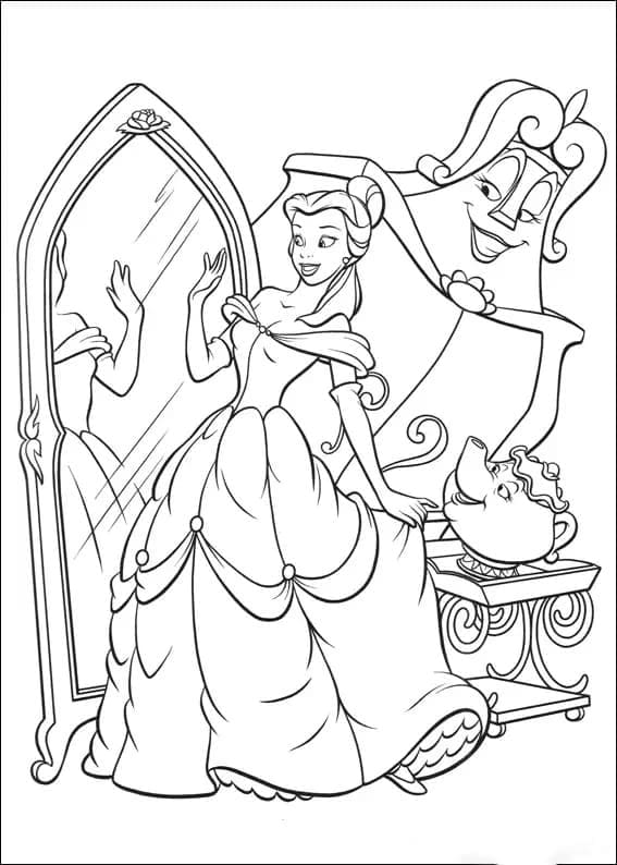 Desenho Bela De Disney Para Colorir