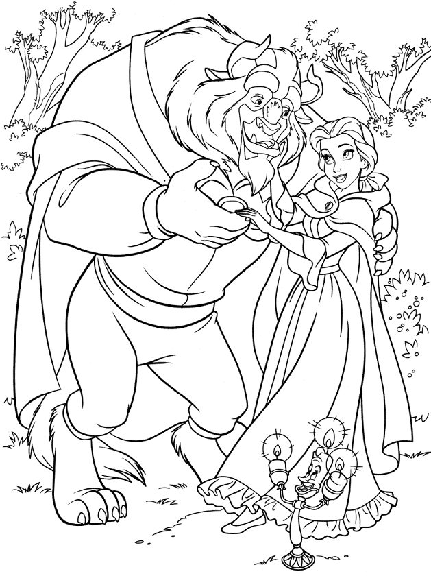 A Bela e a Fera para Colorir