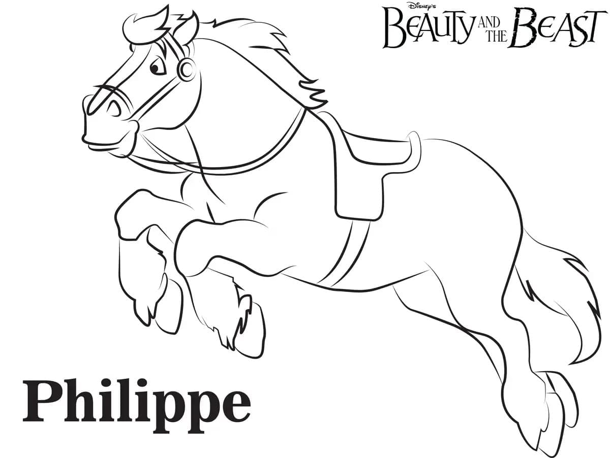 Desenho De Phillipe De A Fera e Bela Para Colorir