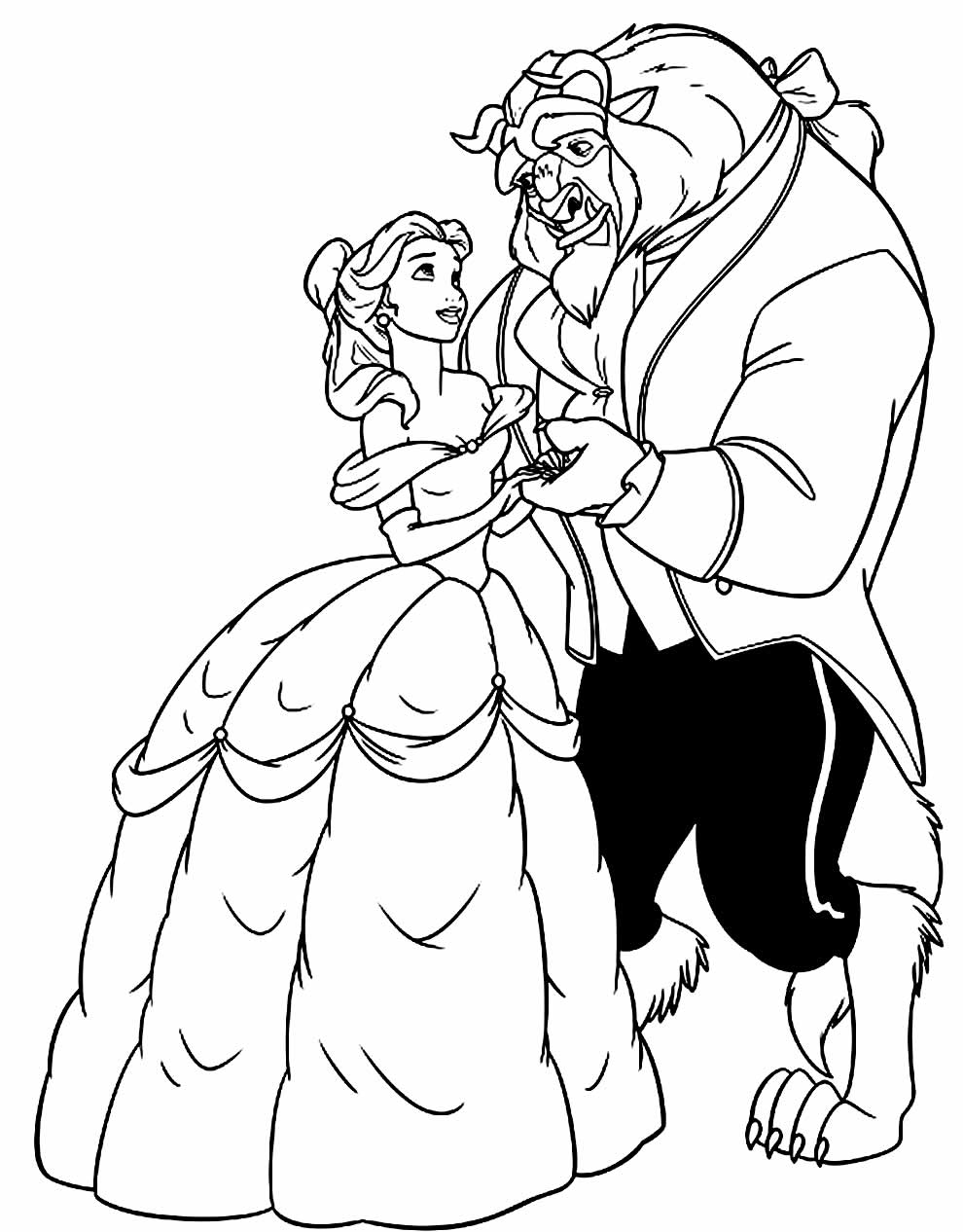 Desenhos De A Bela e A Fera Para Colorir e Imprimir