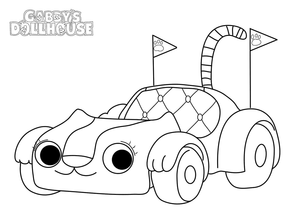Desenho Carro De Carlita De A casa mágica Da Gabby Para Colorir