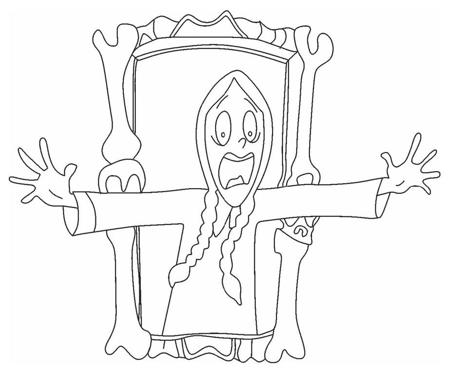 Desenho em Pdf de Wandinha Addams para Colorir Desenho em Pdf de Wandinha Addams para Colorir