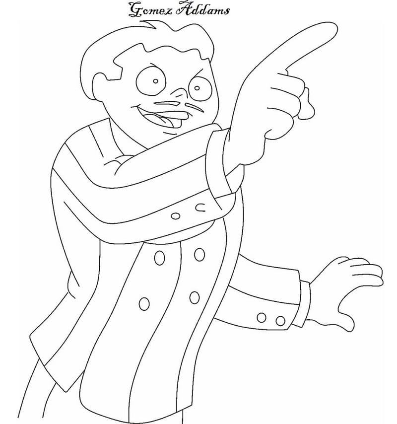 Desenho Gomez Addams Para Colorir