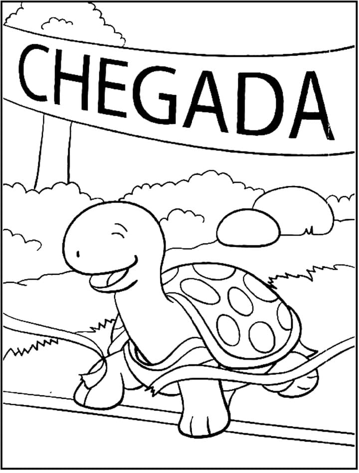 A Lebre e a Tartaruga para Colorir
