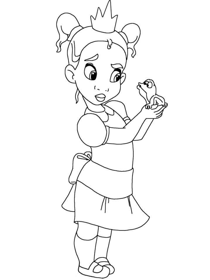 Desenho adorável Tiana Para Colorir 4