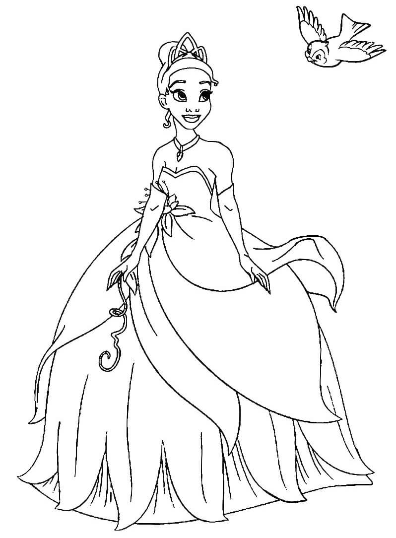 Desenho Linda Princesa Tiana Para Colorir