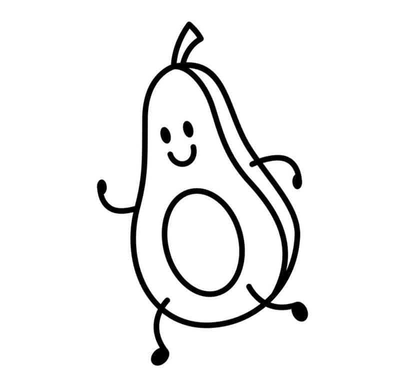 Desenho De Abacate Bonito Para Colorir
