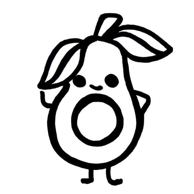 Desenho De Pequeno Abacate Para Colorir