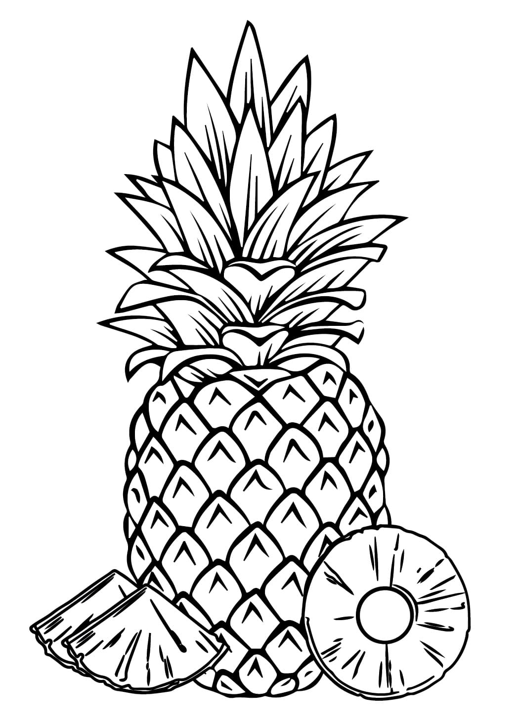 Desenho De Um Abacaxi Para Colorir