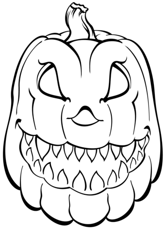 Desenho De abóbora De Halloween Com lápis De Cor Para Colorir
