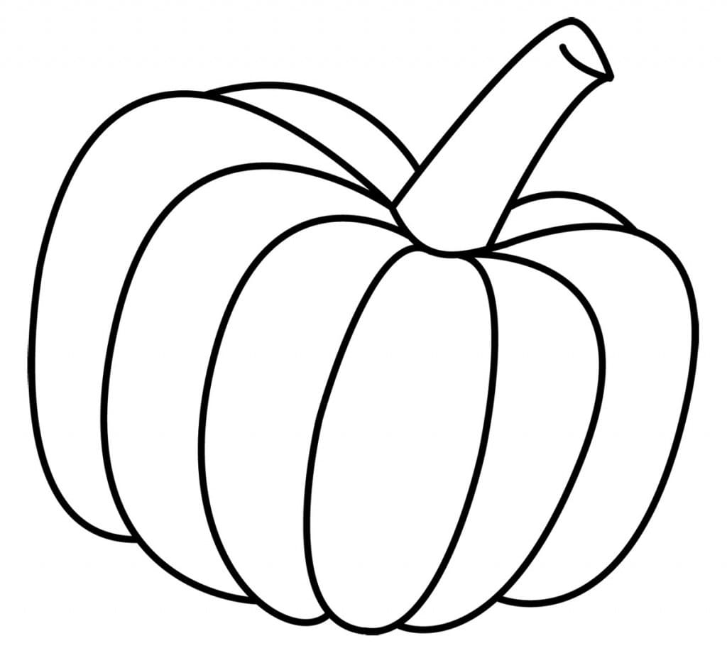 Desenho De abóbora Bonita e fácil Para Colorir