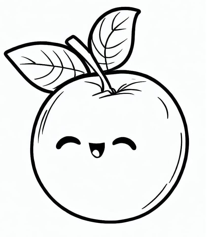 Desenho De Ameixa Fofa Para Colorir