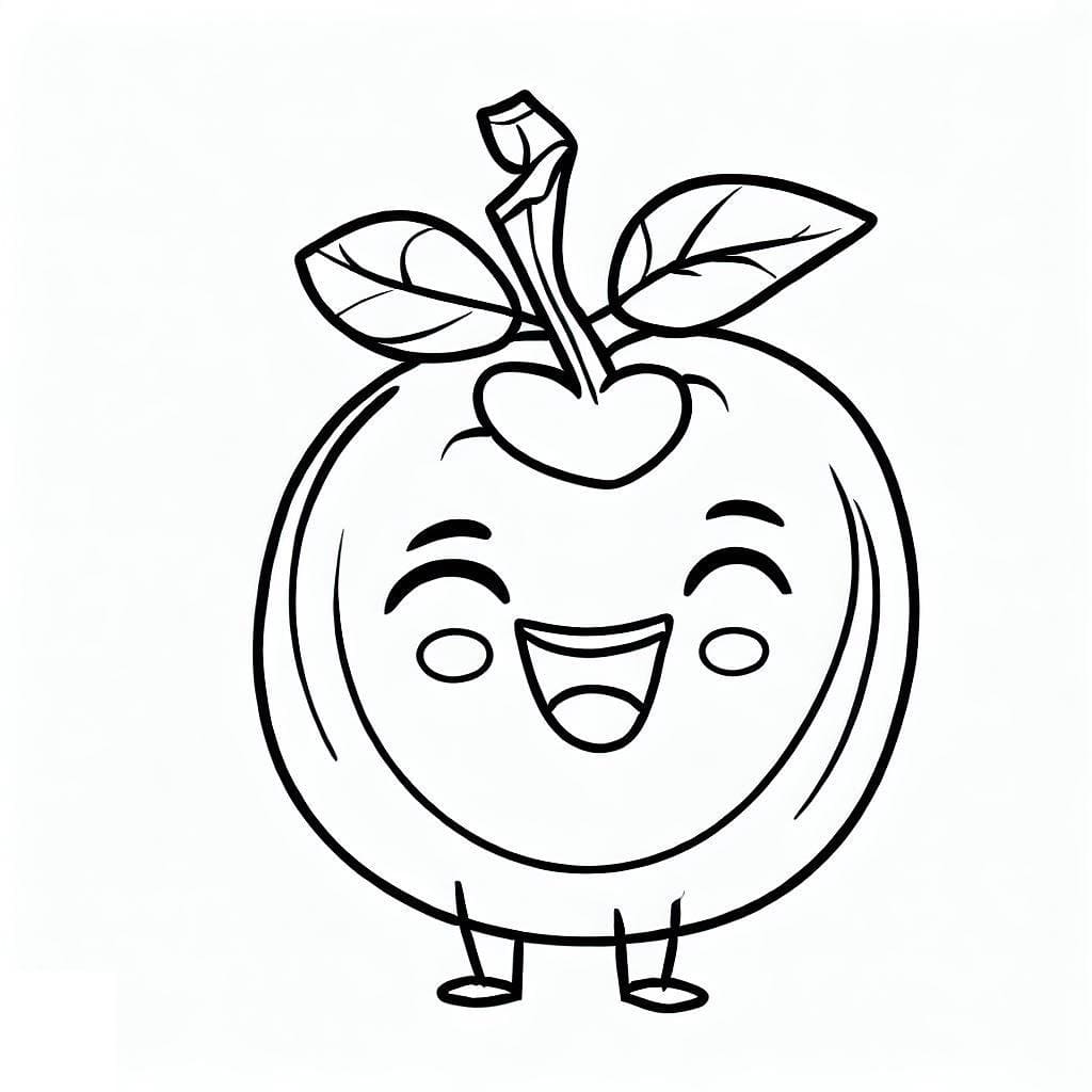 Desenho De Acerola Feliz Para Colorir