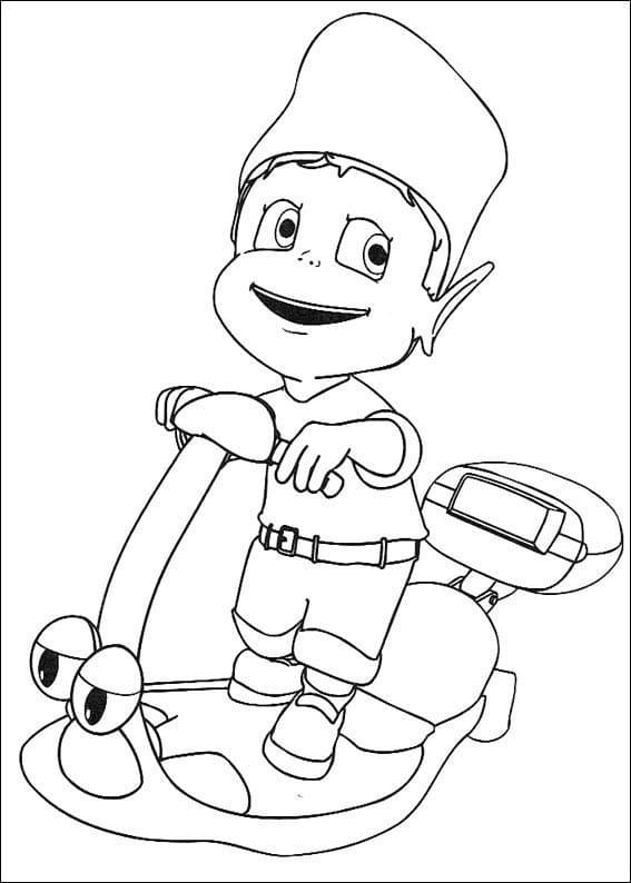 Desenho Adiboo Em Moto Para Colorir