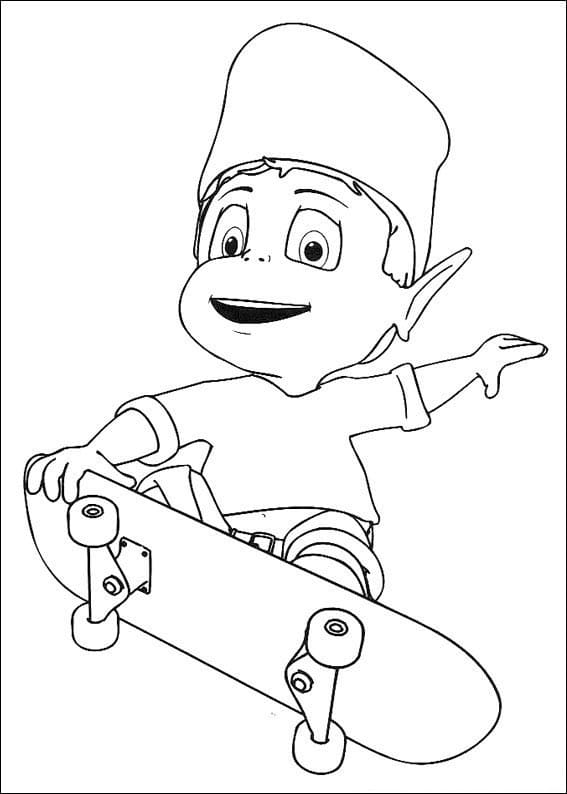 Desenho Adibou Esqueitista Para Colorir