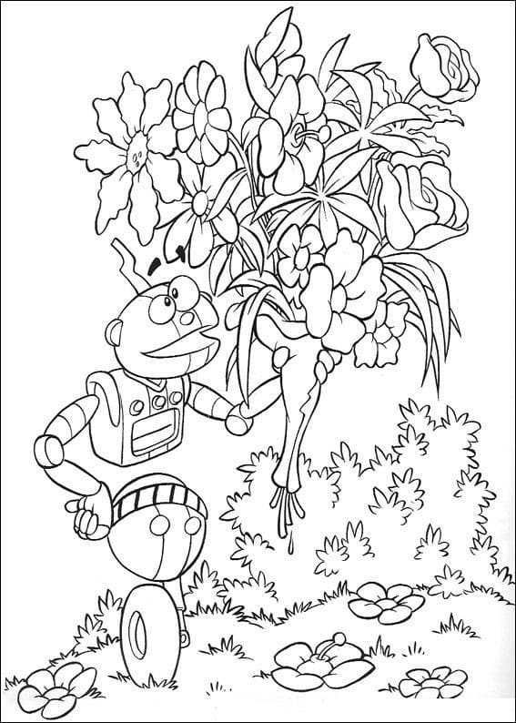 Desenho Adibou robô Floricultor Para Colorir