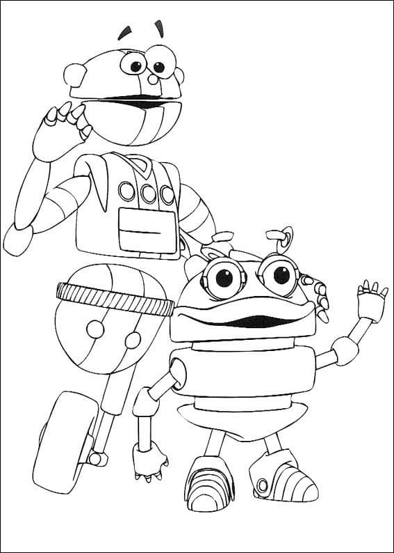 Desenho Dois robôs Do Adiboo Para Colorir