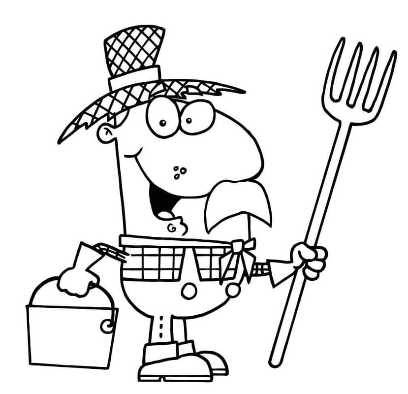 Desenho Agricultor Para Colorir