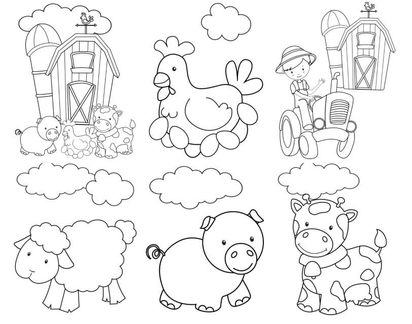 Desenho Animais Fofinhos De Fazenda Para Colorir grátis
