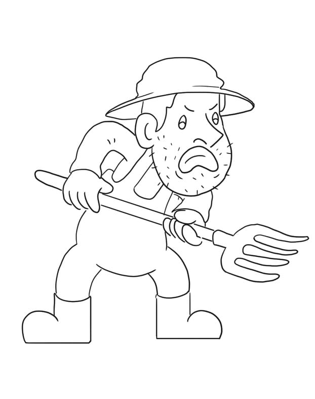 Desenho De Fazendeiro Irritado Para Colorir