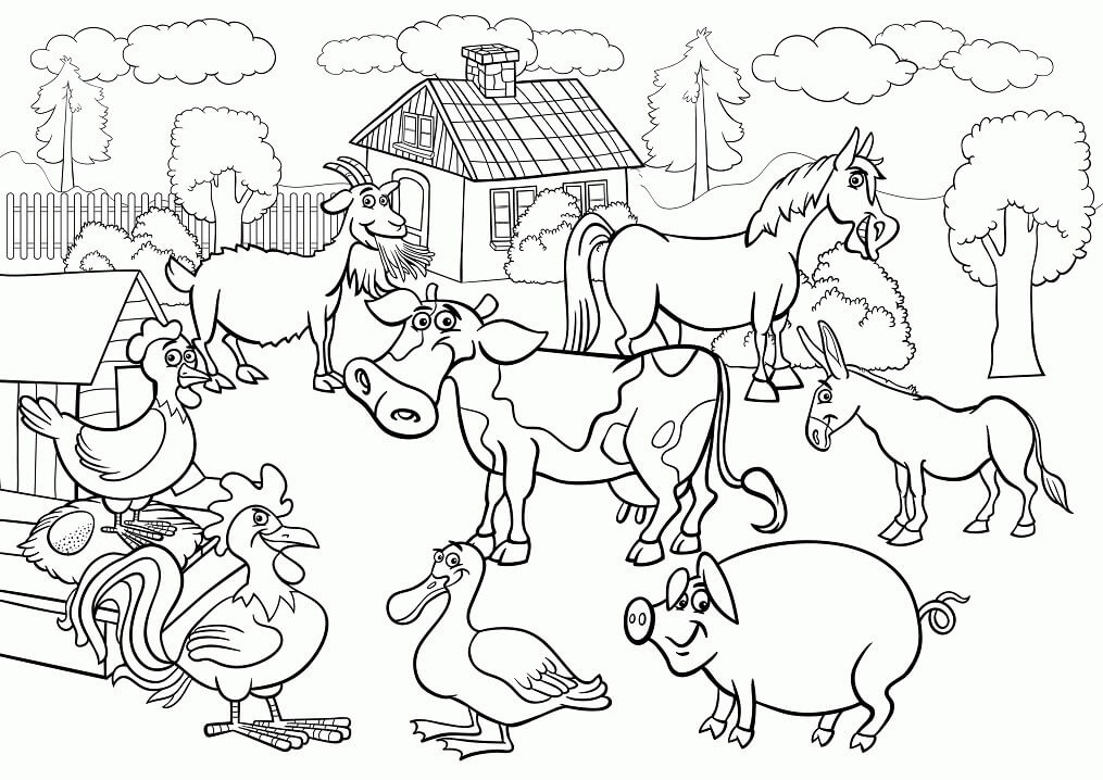 Desenho Fazenda Engracada Para Colorir