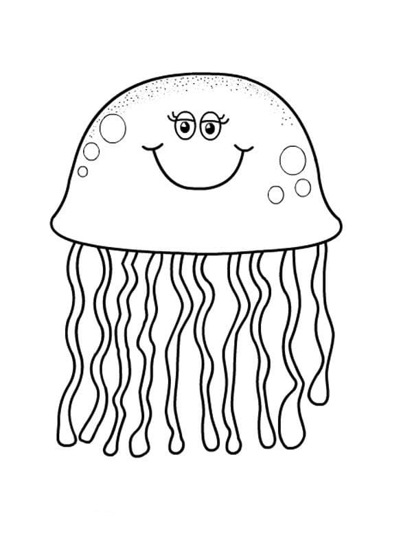 Desenho De adorável água Viva Para Colorir
