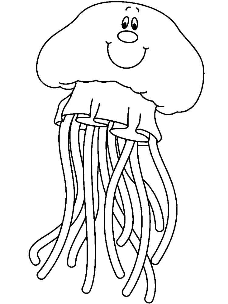 Desenho De água Viva Bonita Para Colorir e Imprimir