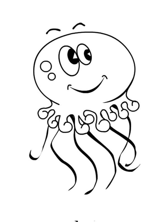 Desenho De água Viva De Desenho Animado Para Colorir