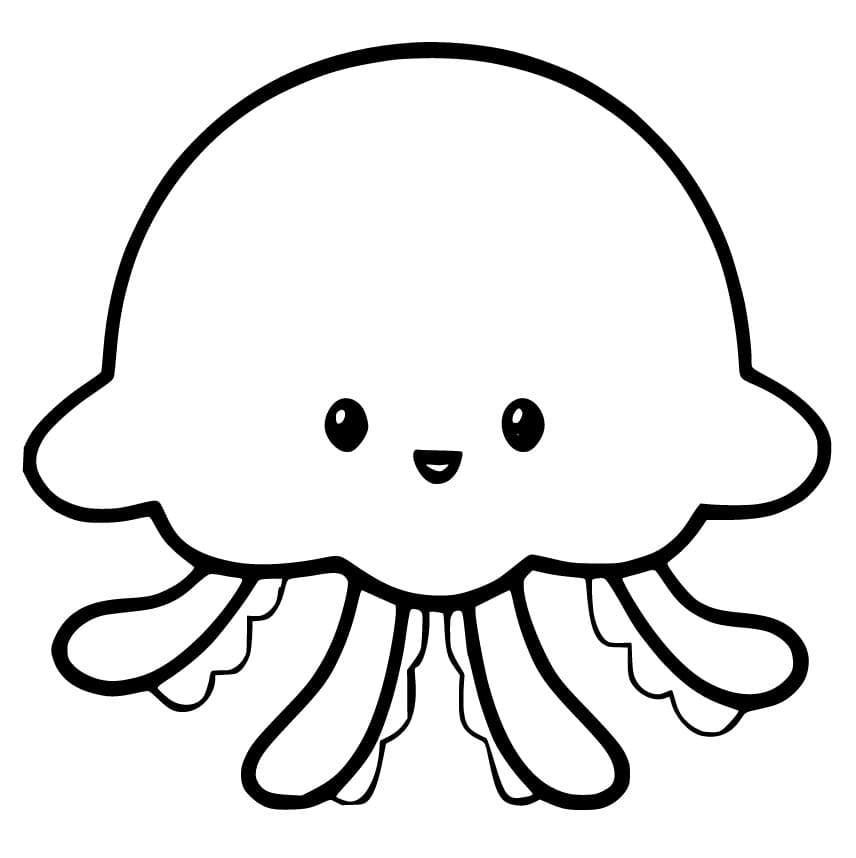 Desenho De Pequena água Viva Para Colorir