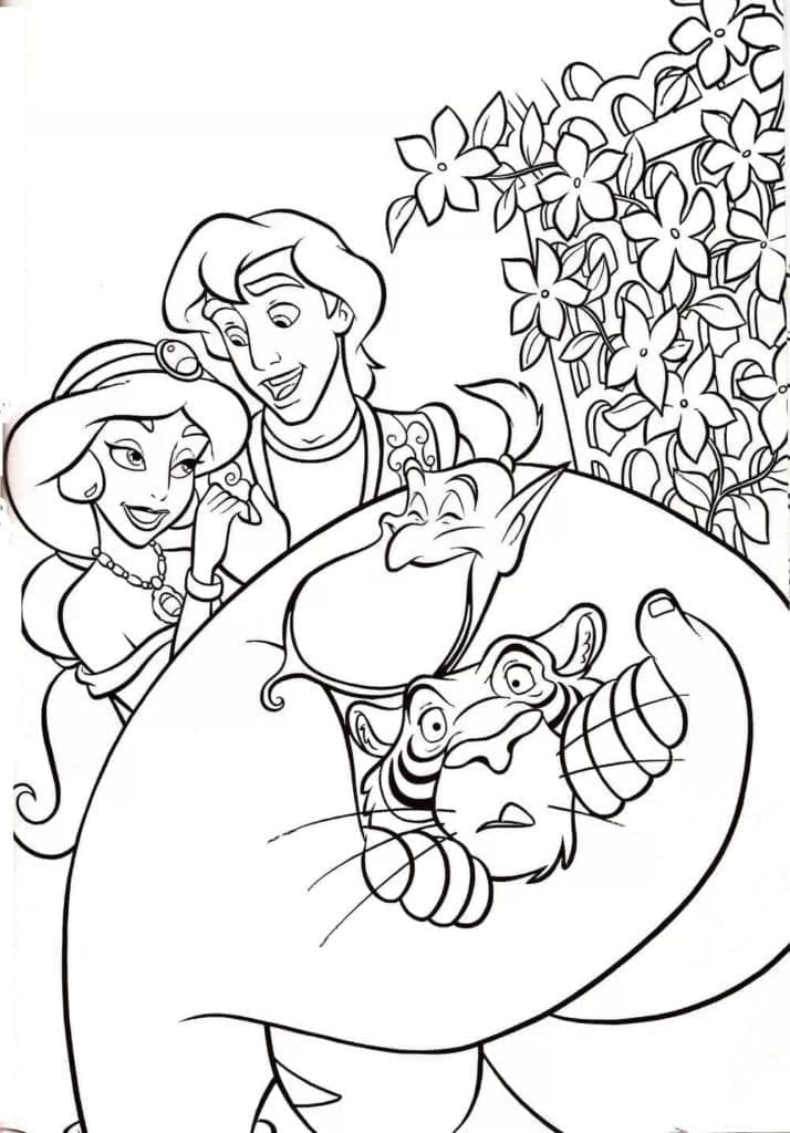 Desenhos De Aladdin Para crianças Para Colorir
