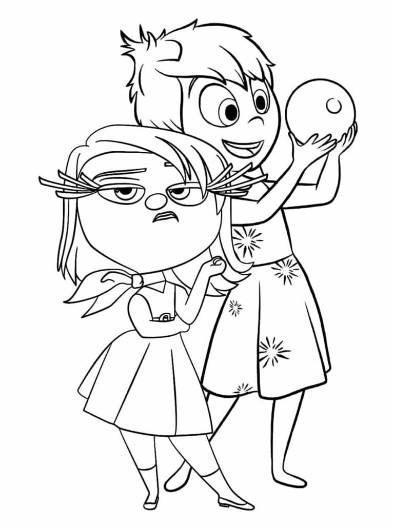 Desenho De Nojinho e Alegria Para Colorir