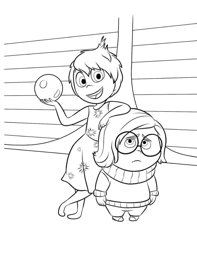 Desenho Alegria e Tristeza Para Colorir