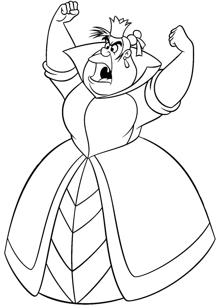 Desenho Da Rainha Vermelha De Alice No país Das Maravilhas Para Colorir