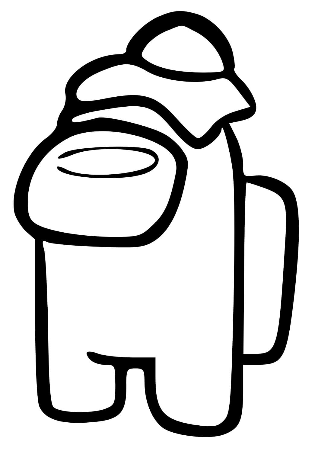 Desenho Among Us Usando boné De Ovo Para Pintar grátis