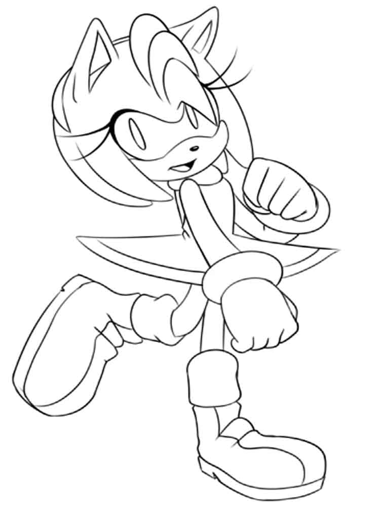Desenho Da Amy Rose Na Cidade Sonic Para Colorir e Pintar