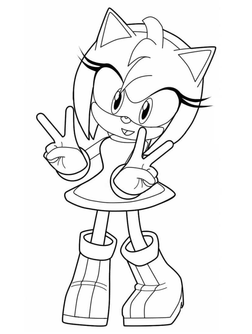 Amy Rose para Colorir