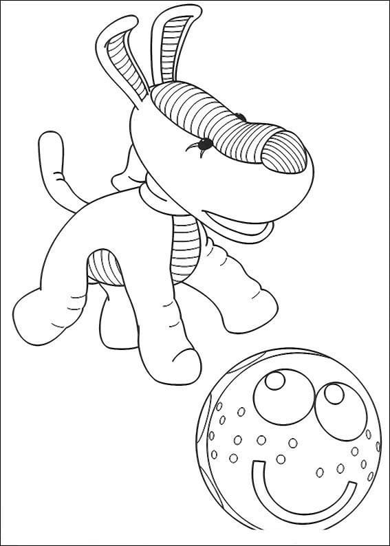 Desenho Andy Pandy Tiffo e Orbie Brincando Para Colorir
