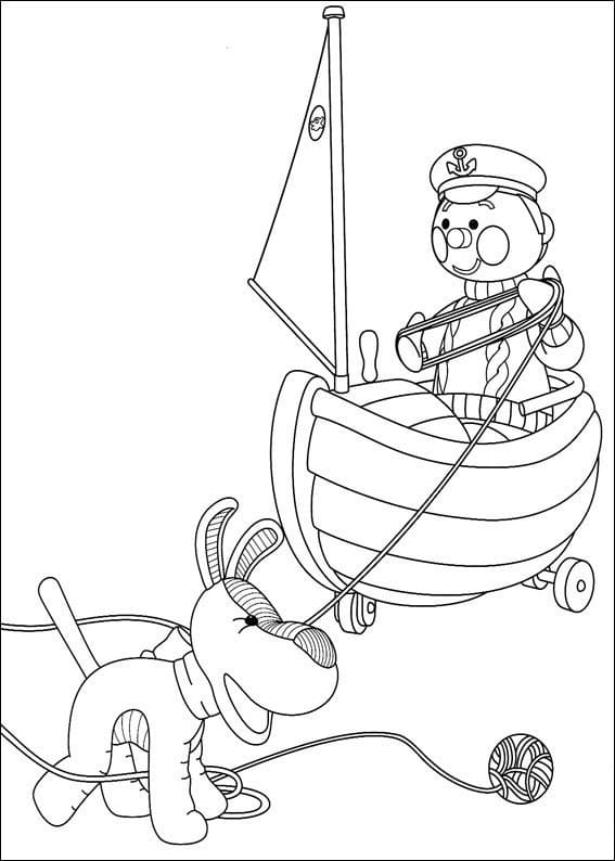 Desenho Bilbo e Tiffo De Andy Pandy Para Colorir