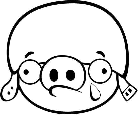 Angry Birds Porco Helmet Para Colorir